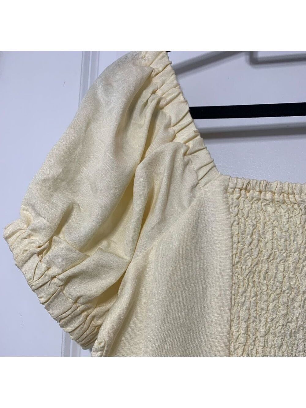 NWT Forever 21 Yellow Button Down Short Sleeved Midi Dress with slit size M - Picture 13 of 16